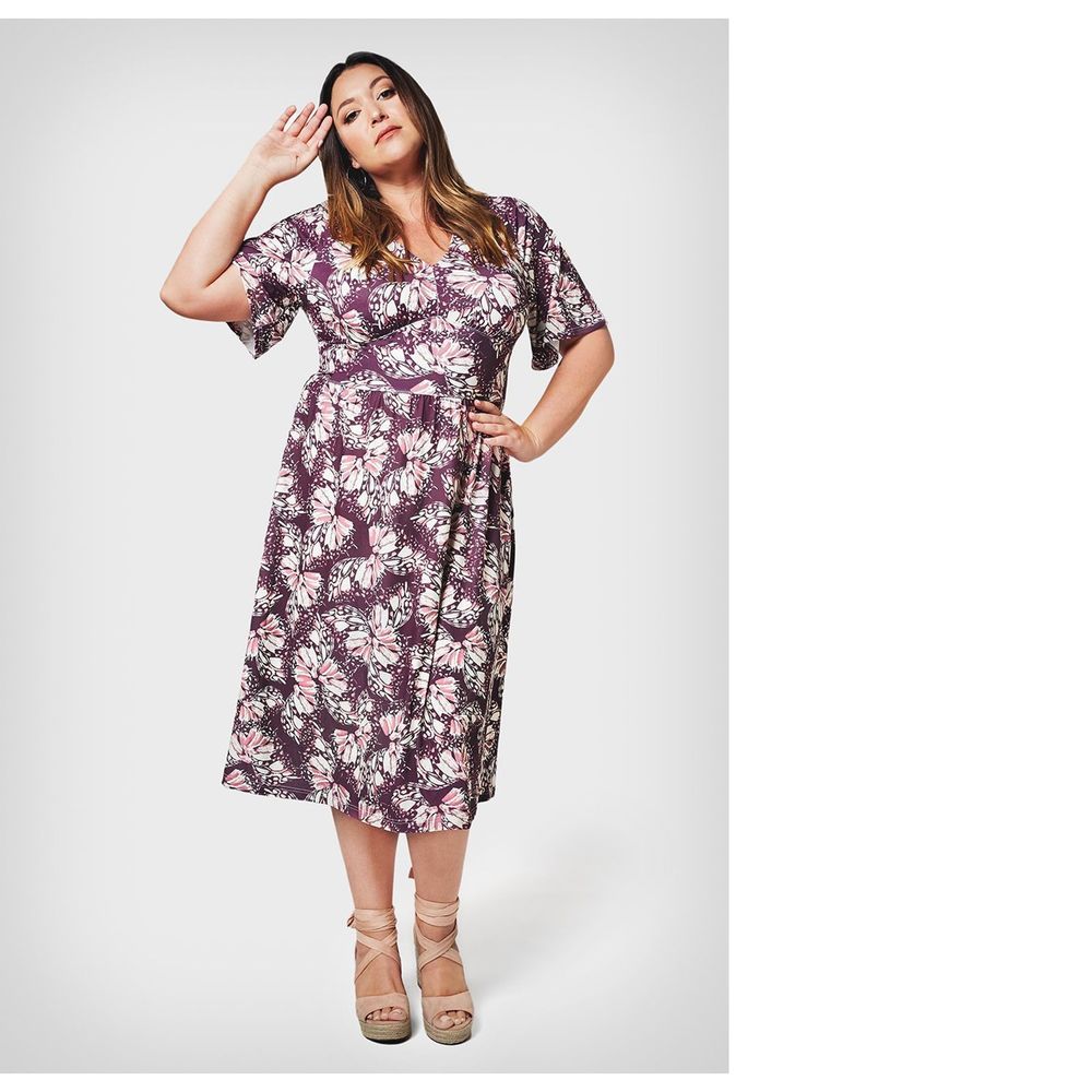 Leota Women's Zoe Dress In Abstract Butterfly (Curve)